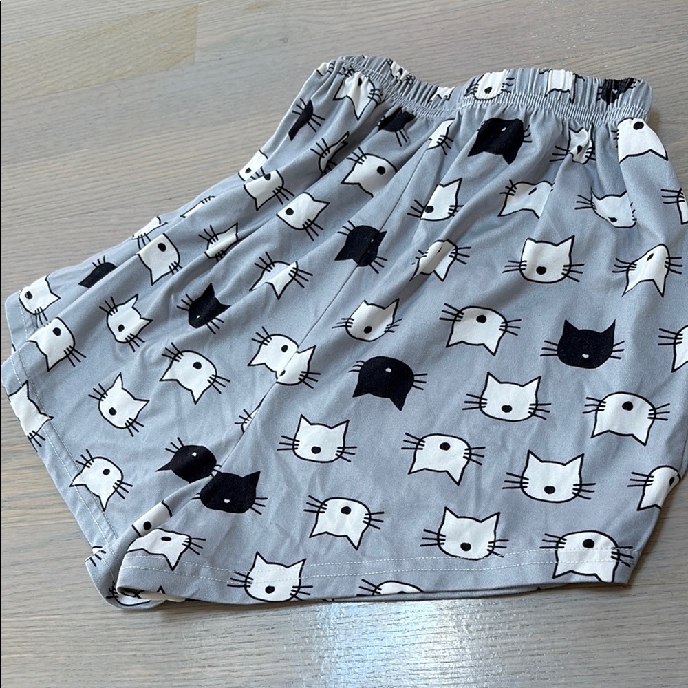 Cute Cat Print Shorts